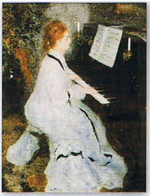 ピエール オーギュスト ルノワール ピアノを弾く若い女